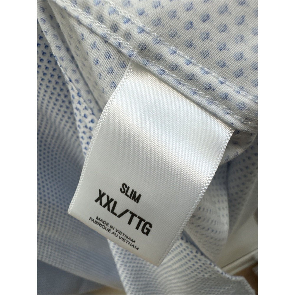 EXPRESS ~Men's XXLarge L/G~ SLIM FIT Buttoned Stretch Cotton  Dress Shirt Blue - Picture 3 of 10